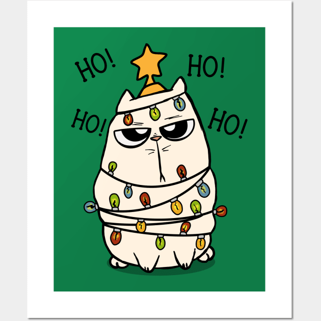 Grumpy christmas Cat Wall Art by TSHIRT PLACE